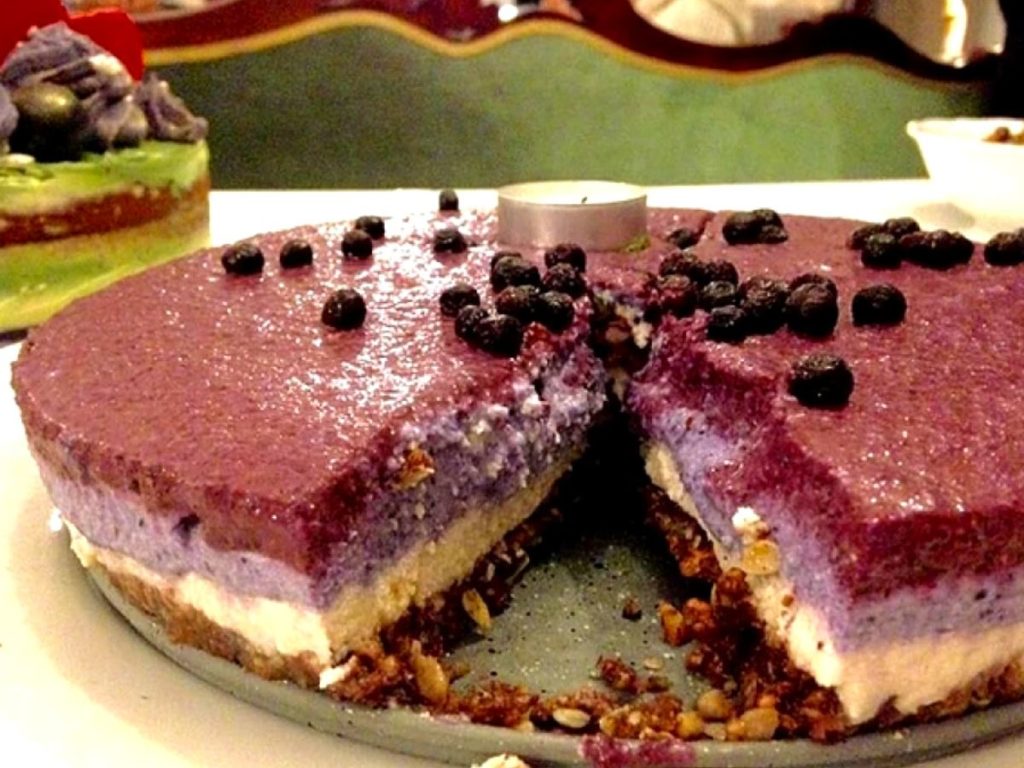 Raw vegan rainbow cheesecake